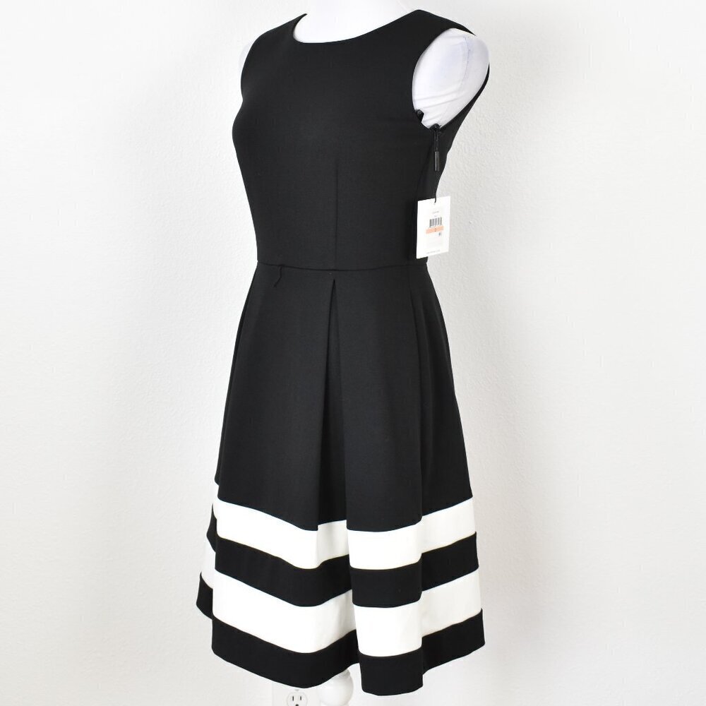 Calvin Klein Stripe A-Line Fit and Flare Dress NEW - 2 - Picture 4 of 9